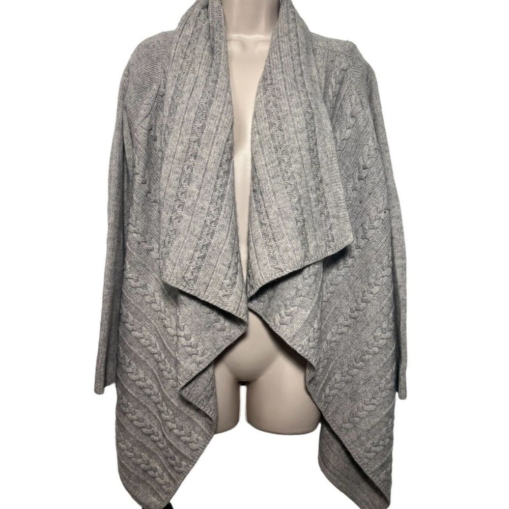 Vineyard Vines Sz XS Grey Cable Knit Cardigan Sweater Cashmere Blend EUC